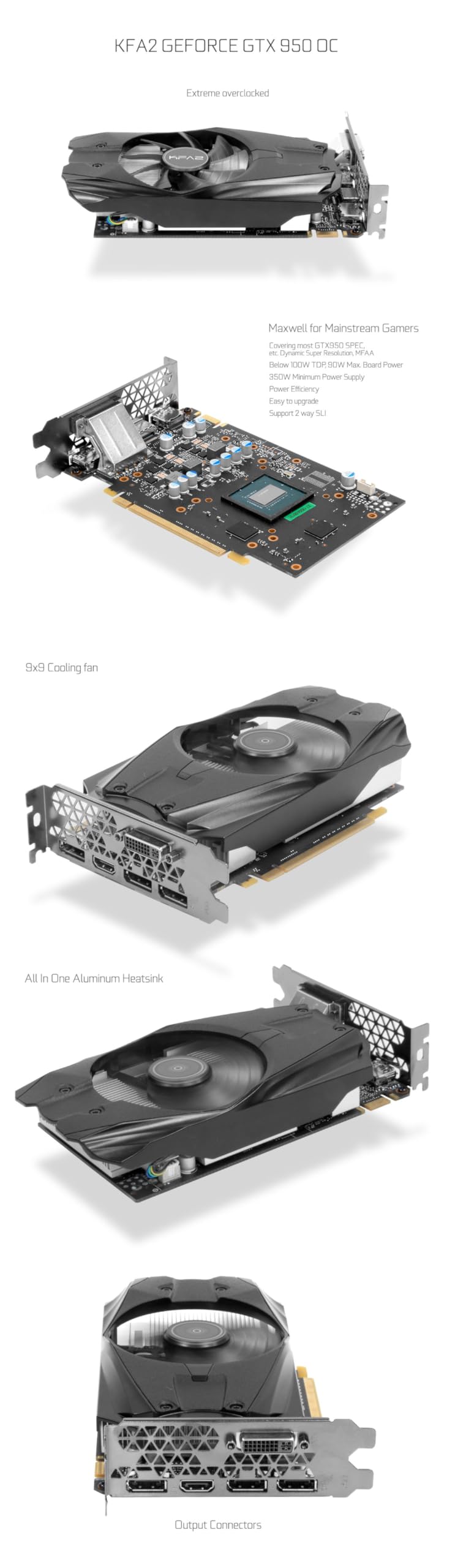 Amazon | GALAX GeForce GTX 950 グラフィックボード シングルファン